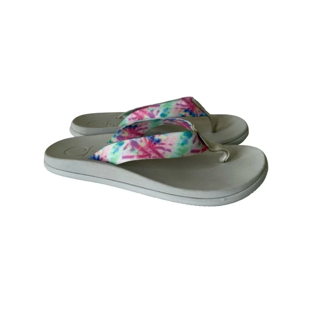 Chaco Chillos Rainbow Tie Dye Flip Flop Thong Sandals Womens SZ 9